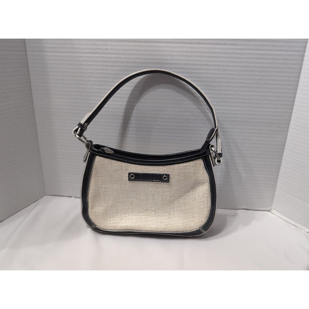 Anne Klein Mini Tweed Hand Bag Y2K purse Brown Top Zip cute